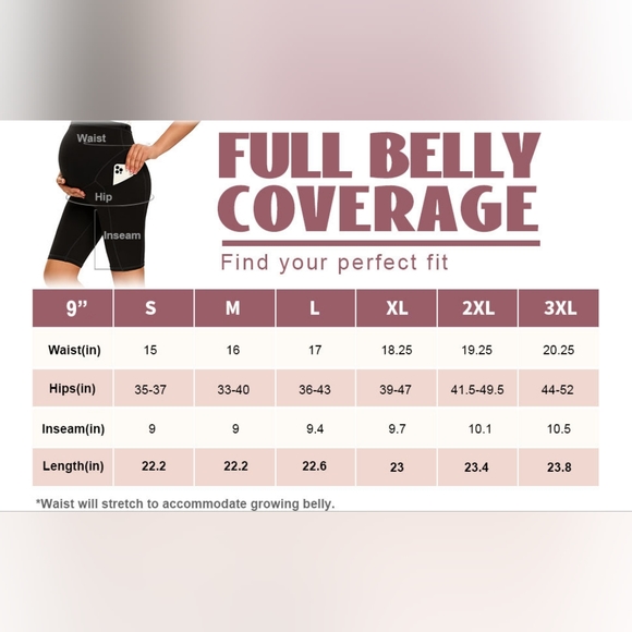 Maternity Yoga Short Over The Belly Comfy Biker Short - Picture 3 of 3